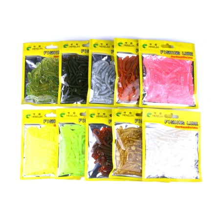 50PCS Soft Lure T-Tail Fish Soft Bait Soft Baits Artificial Blackfish Striped Bass Fishing Gear Tackles Spinning