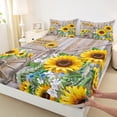 thumbnail image 3 of Manfei Rustic Sunflower Bed Sheets,Old Barn Door King Sheets,Country Farmhouse Lodge Sheet Set For Men Women,Ultra Soft Home Decor,4 Pieces, 3 of 7