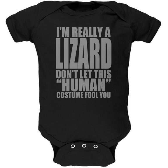 Halloween Human Lizard Costume Soft Baby One Piece Black 3-6 M