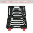 thumbnail image 4 of 12 Piece Metric Wrench Set, 180° Flex Head & 72 Tooth Ratcheting Wrenches with Blow Mold Storage Case, Chrome Vanadium Steel, 1 Set, Black, 4 of 7