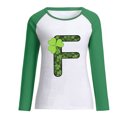 thumbnail image 4 of Camiseta de manga larga con estampado de San Patricio y cuello redondo para mujer Pompotops FGAJ514, 4 of 4