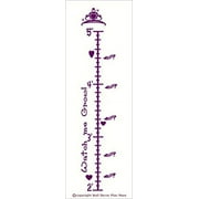 Princess Crown Growth Chart Wall Vinyl Sticker Decal 2'-5' to Measure Child's Growth - Plum