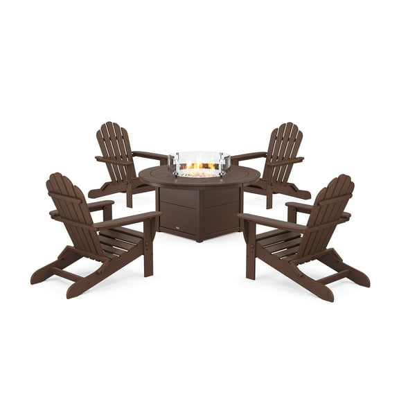 Trex® Outdoor Furniture™ 5-Piece Monterey Bay Folding Adirondack Conversation Set with Fire Pit Table in Vintage Lantern