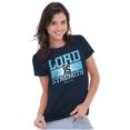 thumbnail image 3 of Christian Faith Lord is Strength Womens Slim Fit Graphic Tee Brisco Brands S, 3 of 5