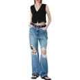 thumbnail image 3 of Sunloudy Chaleco de punto para mujer, sin mangas, cuello en V, color sólido, botones, cárdigan, primavera, verano, fiesta, tops casuales Sunloudy moda, 3 of 7