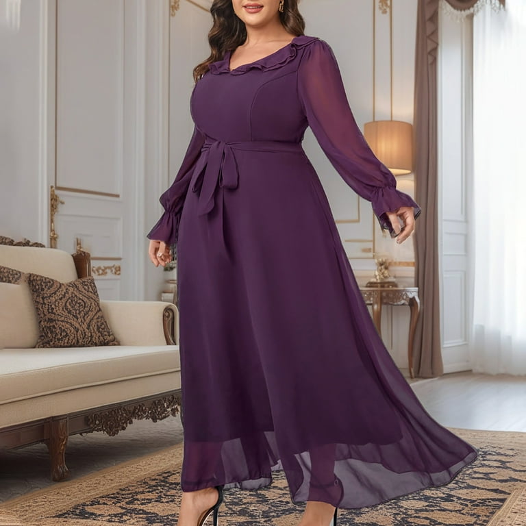 fitted lace wedding dress Plus Size Purple Sequin See-Through Feather Long Sleeve Tight Party Mini  Dress main image 1