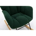 thumbnail image 5 of Rocking Chair Teddy Fabric Padded Seat with High Backrest and Armrest Accent Chair, Upholstered Armchair Single Sofa Accent Glider Rocker, Comfy Side Chair for Living Room Bedroom Offices Green Teddy, 5 of 7