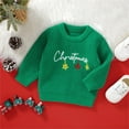 thumbnail image 3 of SUXIAN Christmas Knit Sweater for Toddlers Cozy Holiday Pullover with Classic Soft Yarn Top for Babies Green 2-3 Years, 3 of 4
