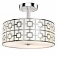 thumbnail image 3 of DLLT Semi Flush Mount Ceiling Light, 3-Light Modern Entry Light Fixture Ceiling Hanging with Drum Shade for Bedroom, Dining Room, Kitchen, Hallway, Entry, Living Room, Brushed Chrome Finish, 3 of 4