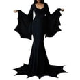 thumbnail image 4 of FEIFLY Gothic Dress For Women Cold Shoulder Sleeve Mesh Long Vintage Dress For Halloween Carnival Party, 4 of 6