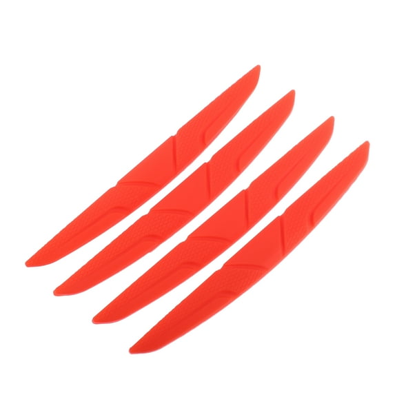 Unique Bargains 4pcs Car Door Sill Protector Film Cover Anti Scratch Bumper Guard Sticker for Car Truck SUV Red