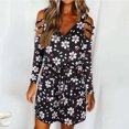 thumbnail image 2 of Vestidos estampados de playa con cuello en V de manga larga informales de moda de verano para mujer Fridja yut4306, 2 of 5