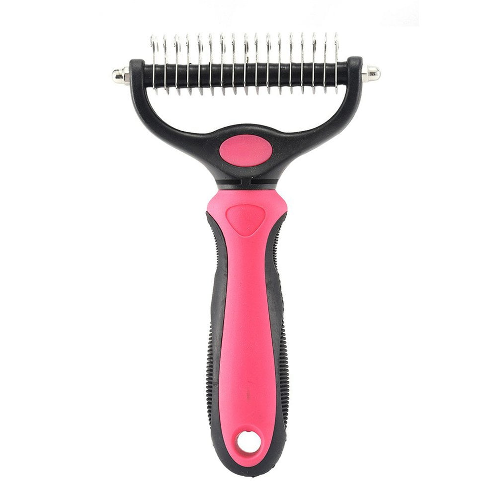 CUMM Pet Grooming Tool Double Sided Undercoat Rake For Cats And Dogs