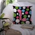 thumbnail image 3 of Letter L Initial Monogram - Polkadots and Pink Fabric Decorative Pillow, 3 of 4