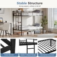 thumbnail image 6 of CONCETTA Bunk Bed Twin Over Twin, Teens & Adults Bunk Bed with Stairs & Flat Rungs, Heavy Duty Metal Slats, No Box Spring Needed, Black, 6 of 7