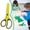 Yellow, variant on 1Pc 5.75" Scissors with Ruler Blade and Protective Sheath, Blunt Tip Safety Scissors for Classroom Arts Crafts, Ocean Blue