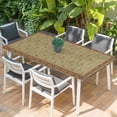 thumbnail image 2 of Boho Geometric Abstract Floral Table Cloths for 5 Foot Rectangle Tables, Vintage Ethnic Flower Textured Patio Waterproof Elastic Fitted Tablecloths, Washable Rectangular Table Cover for Camping, 2 of 8