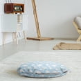 thumbnail image 3 of Blue Sky Round Floor Cushion with Handle, Continuous Fluffy Clouds Motifs Cartoon Style Rhythmic Design Pattern, Decorative Pillow for Living Room & Dorms, 18" Round, Pale Blue White, by Ambesonne, 3 of 4