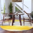 thumbnail image 3 of Round Rugs 5Ft, Yellow Gray Round Area Rug Washable Indoor Throw Carpet, Contemporary Oil Painted Abstract Art Soft Non Slip Circle Rug for Cabinet Bathroom Home Decor Aesthetic, 3 of 8