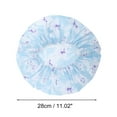 thumbnail image 2 of Unique Bargains 1 Pc Women Durable Shower Hair Cap for Bathroom Business Travel Blue Satin, 2 of 4