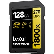 Lexar  128GB Professional 1800X Class 10 UHS-II U3 Gold Series SDXC Memory Card