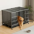 thumbnail image 2 of TIME RAY Heavy Duty Dog Crate,Large Metal Escape Proof Dog Cage Kennel,Indestructible high Anxiety Dog Crate for Outdoor and Indoor with Lock, Double Door & Removable Tray, 2 of 10