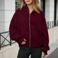 thumbnail image 2 of Women's Oversized Zip Up Hoodie - Plus Size Long Sleeve Sweatshirt with Pockets, Casual Fleece Hooded Jacket for Fall Winter Outfits, 2 of 6