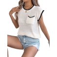 thumbnail image 5 of Summer Fall Short Sleeve Sweater for Women Casual Sweater Vest Knit Pullover Tank Tops Fashion Clothing Color L, 5 of 10