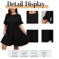 thumbnail image 4 of Cuteduck Womens Plus Size Dresses Short Sleeve Ruffle Hem Tiered Textures Babydoll Dress 0X-4X, 4 of 9
