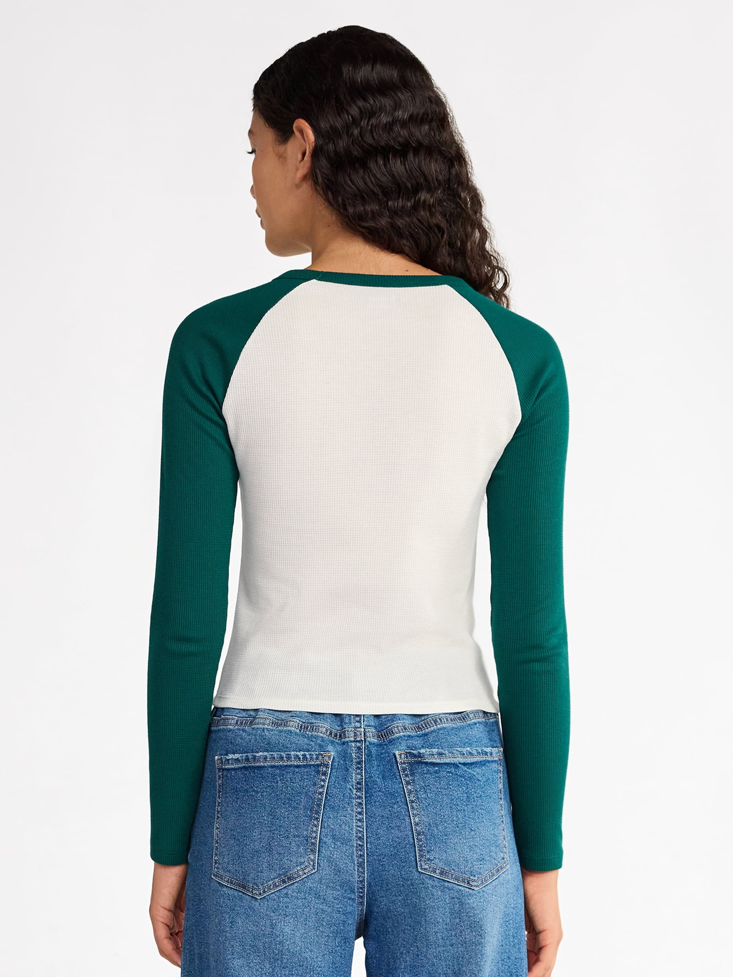 No Boundaries Raglan Tee with Long Sleeves, Women’s