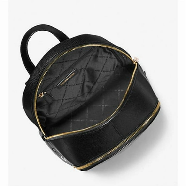 Michael Kors Women's Rhea Medium Pebbled Leather Backpack (Black