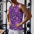 thumbnail image 5 of Picia Purple Snowflakes Printed Men’s Performance Tank, Men's Workout Tank Top Moisture-Wicking Tank Top Muscle tee, Breathable Workout Shirt-XX-Large, 5 of 7