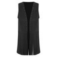 thumbnail image 5 of Mufeng Womens Fringe Faux Suede Vest Sleeveless Open Front Rivets Hippie Tank Top Western Cowgirl Black L, 5 of 7