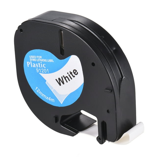 Etiquetadora Cinta 91201 Recargas autoadhesivas de plástico Impresión en negro sobre blanco 1/2 pulg Tomshoo Blanco
