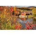 thumbnail image 2 of Jones, Allison 24x17 Gold Ornate Wood Framed with Double Matting Museum Art Print Titled - USA-Vermont-Moscow-mill on Little River pond there-fall foliage, 2 of 4