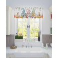 thumbnail image 2 of Easter Valance for Windows Gnomes Bunny Curtains Valances Eucalyptus Leaves Floral Rod Pocket Valance Window Treatments Spring Egg Holiday Short Curtains for Kitchen Living Room Bedroom Bathroom 54x18, 2 of 6