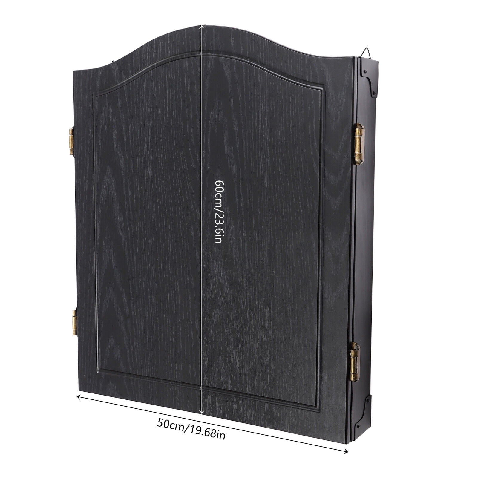 Wall mounted Wooden Dart Board Wall-Mounted Cabinet Dart Boards Set & 6 Dart for Adults Black