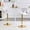 White-Gold Leg, variant on Faux Leather Adjustable Bar Stools Set of 2, Modern Swivel Counter Height Barstools with Back and Footrest, 25"-33" Counter Stools for Kitchen Island, Dining Room, Black
