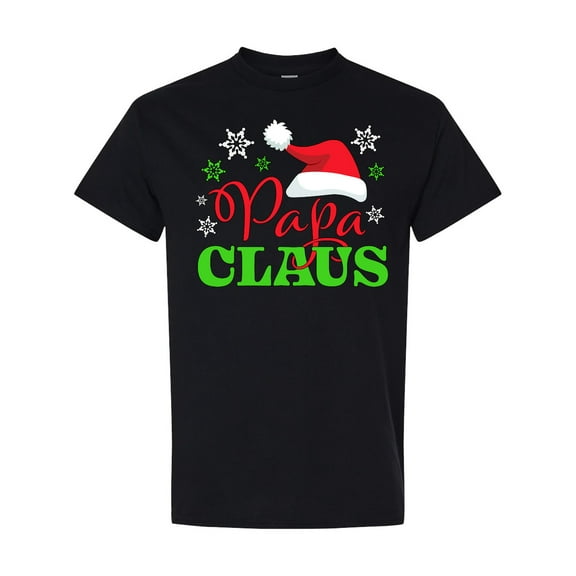 Inktastic Papa Claus with Christmas Santa Hat and Snowflakes T-Shirt