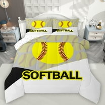 Feelyou Cartoon Softball Sports Bedding Comforter Set, Est Sleep Repeat Twin Comforter Sets, Teens Kids Girls Teens Reversible Bedding Set, Lightweight Room Decor, 2pcs