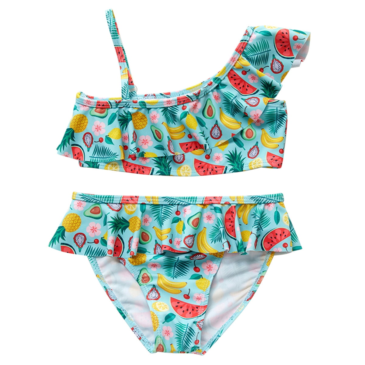 Girls' Flounce Bikini Beach Sport 2 Piece Swimsuit - Walmart.com