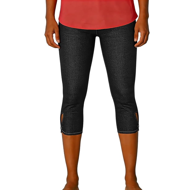 Pincandy Women's Solid Color Stretch Denim Leggings - No Pockets, Skinny Fit, Perfect for Gym, Workout & Daily Casual Wear