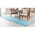 thumbnail image 3 of Rugs.com Chindi Cotton Collection Rug – 6 Ft Runner Light Blue Flatweave Rug Perfect For Hallways, Entryways, 3 of 9
