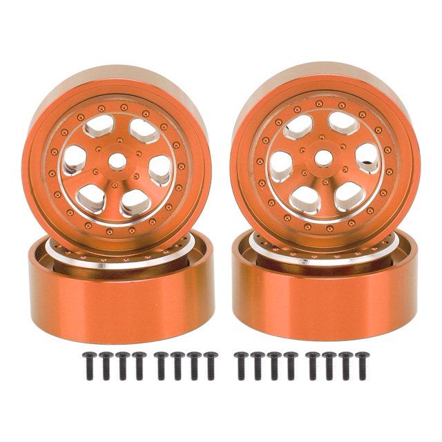 4 Uds. Llantas de ruedas de 1,3 pulgadas aleación de aluminio 6 agujeros cubos de llanta para Traxxas TRX4M 1/18 RC Crawler