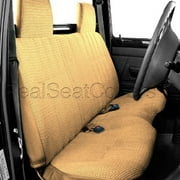 Front Bench Seat Cover for Toyota Pickup 1985 - 1995 Beige A25 Triple Stitched Molded Headrest Small 2" to 3" Shifter Cutout
