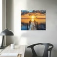 thumbnail image 4 of Nawypu  Ocean Seascape Wall Canvas Art: Sunset Sea Scenic Picture Print Dock Landscape Beach Birds Artwork Painting for Living Room Bedroom Decor, 4 of 5