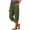 Army Green, variant on Women's Fall Straight Leg 7/8th TrousersFaux Cotton Linen High Waist ed Stretch Waist Side Pockets Casual Wear