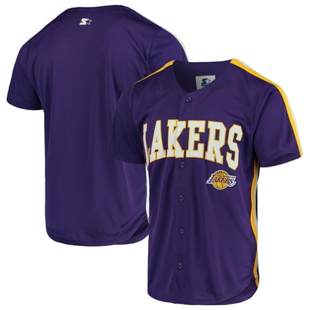 Los Angeles Lakers Starter Playmaker Baseball Jersey Shirt -