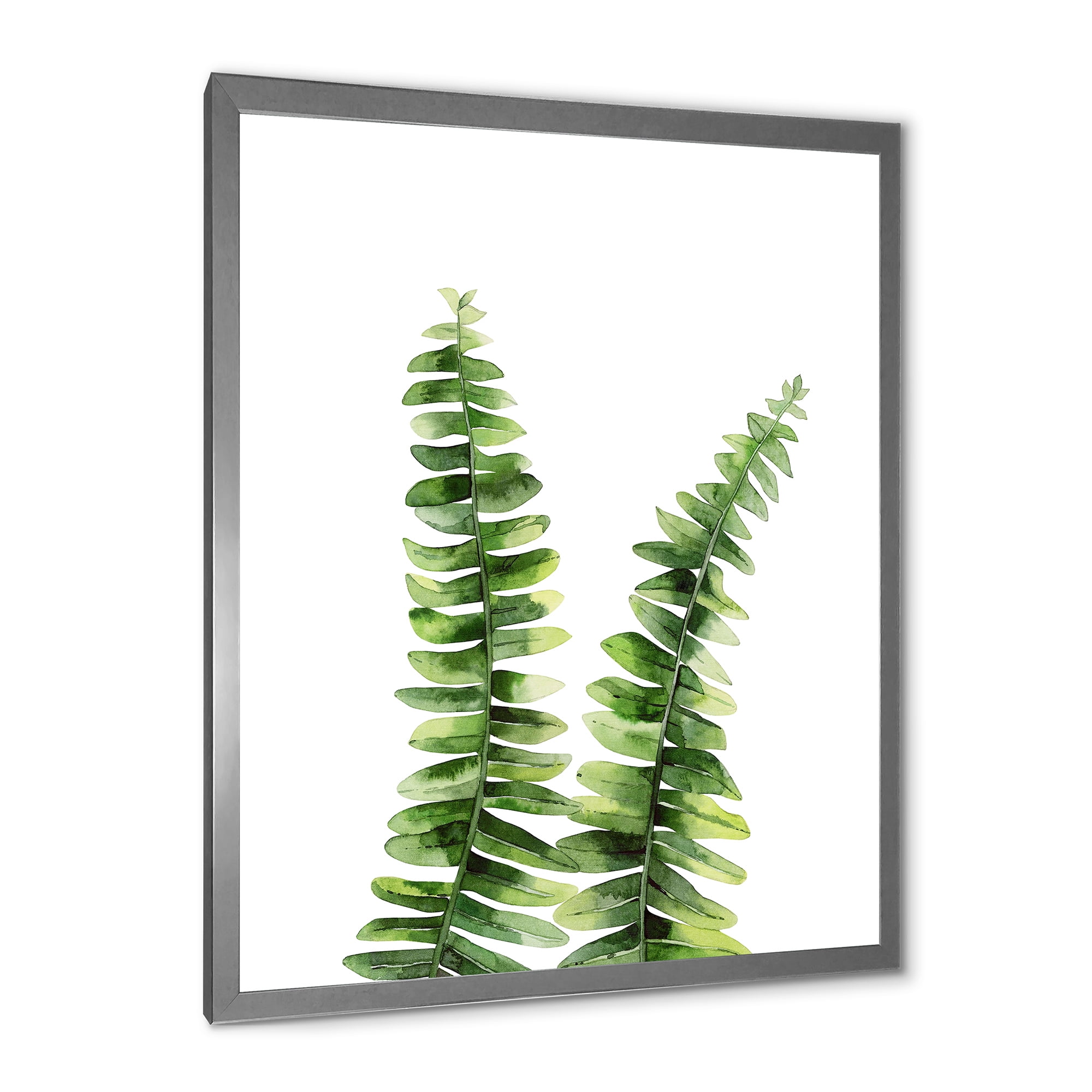 Designart 'Fern Plant Leaves Detail V' Tropical Framed Art Print