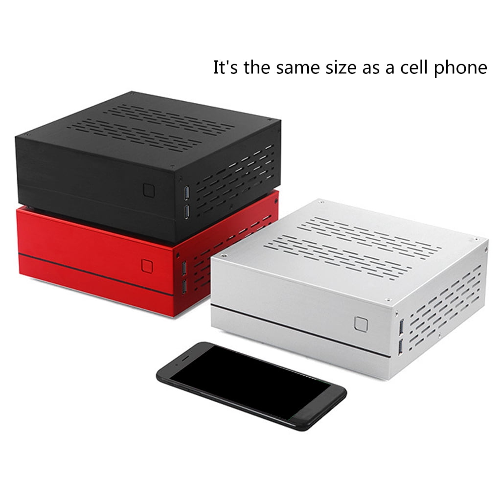 HESITONE B01 Desktop PC Enclosure Mini ITX Chassis for Case Cover Aluminum/Glass Durable
